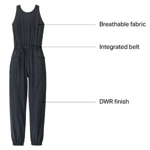 Women's Patagonia Black Fleetwith Utility Belted Jumpsuit